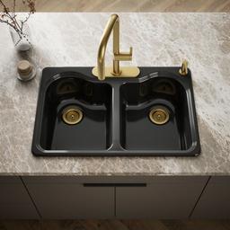 Hartland 33'' top-mount double-bowl kitchen sink - Black - image 2