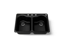 Hartland 33'' top-mount double-bowl kitchen sink - Black - image 1
