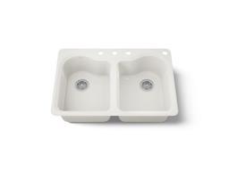 Hartland 33'' top-mount double-bowl kitchen sink - Biscuit - image 1