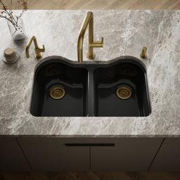 Hartland 33'' undermount double-bowl kitchen sink - Black - image 2