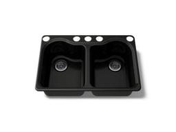 Hartland 33'' undermount double-bowl kitchen sink - Black - image 1
