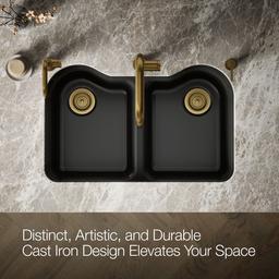 Hartland 33'' undermount double-bowl kitchen sink - Black - image 4