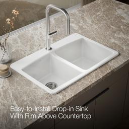 BrookfieldE 33'' top-mount double-bowl kitchen sink - image 6