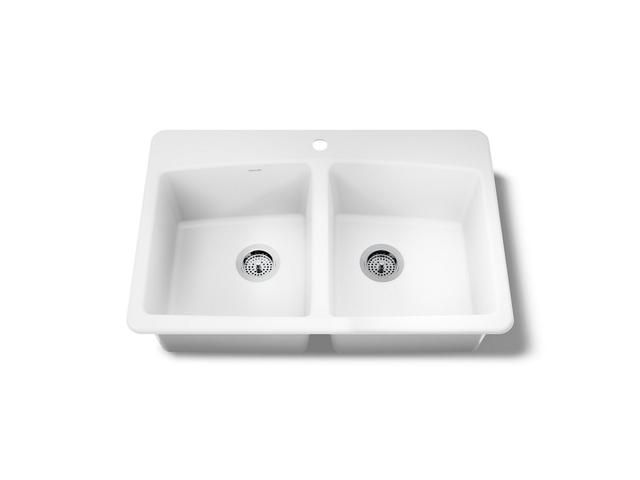 BrookfieldE 33'' top-mount double-bowl kitchen sink