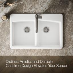 BrookfieldE 33'' top-mount double-bowl kitchen sink - image 5