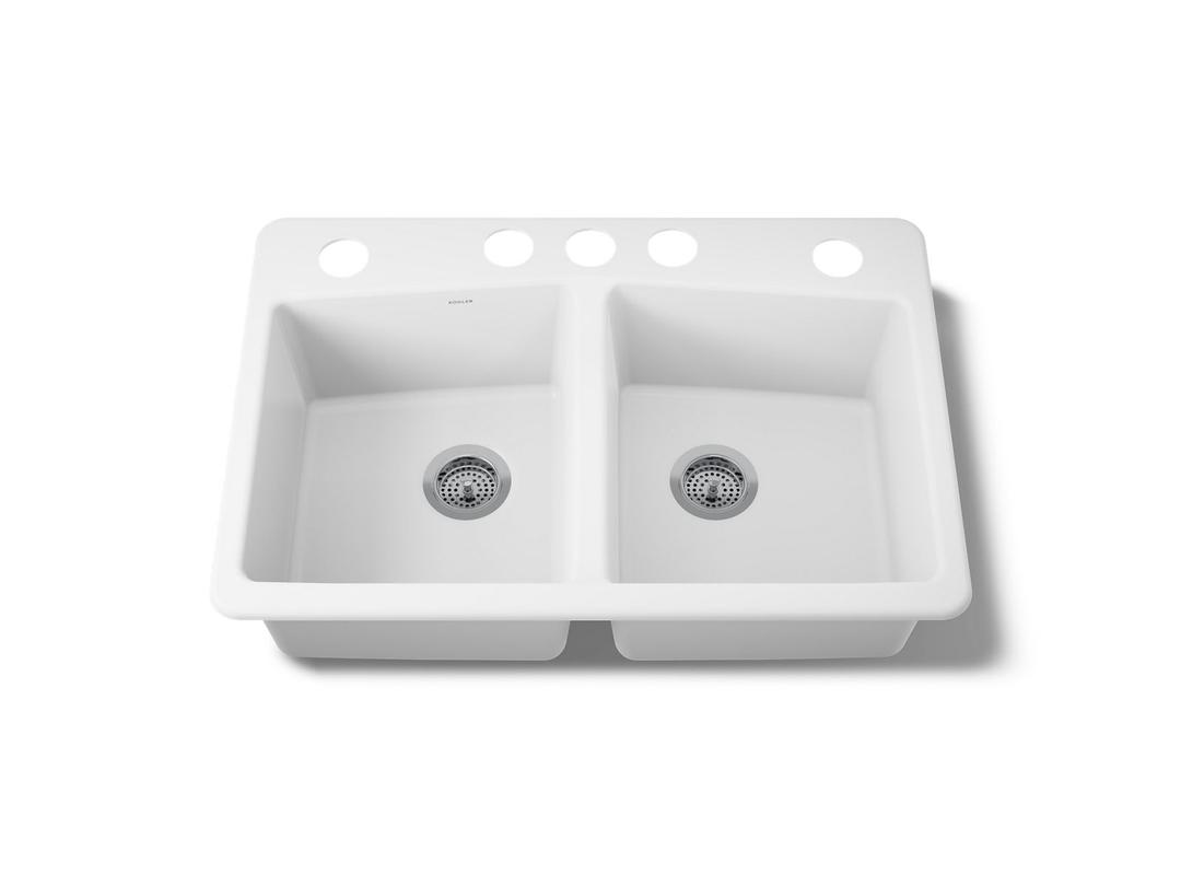 BrookfieldE 33'' undermount double-bowl kitchen sink by Kohler
