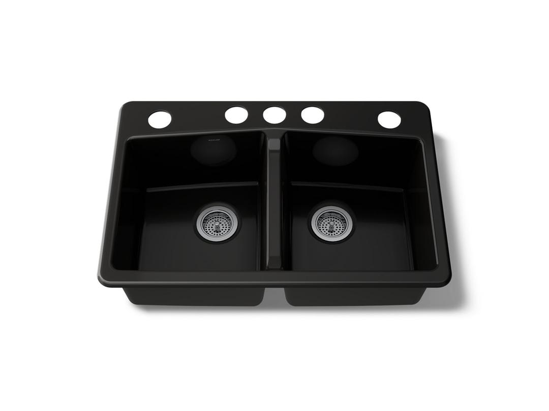 BrookfieldE 33'' undermount double-bowl kitchen sink by Kohler