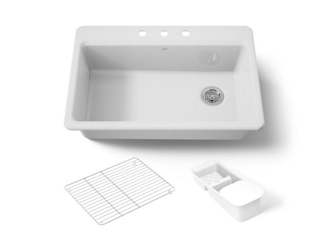 Riverby 33'' top-mount single-bowl workstation kitchen sink