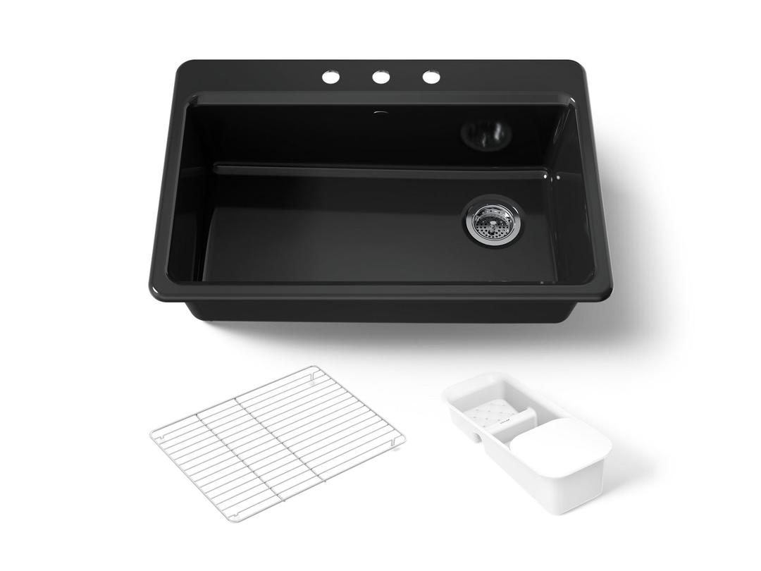 Riverby 33'' top-mount single-bowl workstation kitchen sink by Kohler