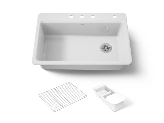 Riverby 33'' top-mount single-bowl workstation kitchen sink