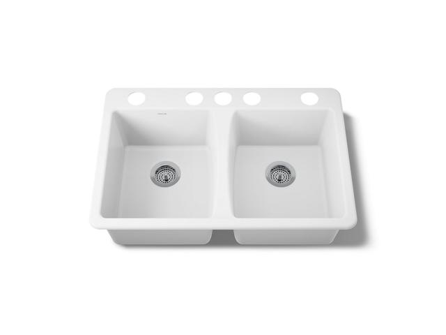 Deerfield 33'' undermount double-bowl kitchen sink
