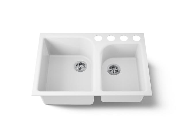 Executive ChefE 33'' undermount double-bowl kitchen sink - Black