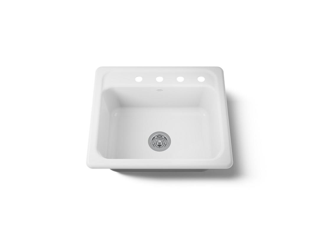Kohler Mayfielde 25'' Top-mount Single-bowl Kitchen Sink - White by Kohler