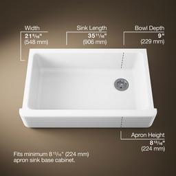 Hayridge Whitehaven 35-11/16'' undermount single-bowl farmhouse kitchen sink - image 3