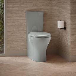 Kohler Persuade Curv Two-piece elongated toilet with skirted trapway, dual-flush - Ice Grey - image 2