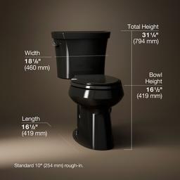 Highline Two-piece elongated toilet, dual-flush - Black - image 3