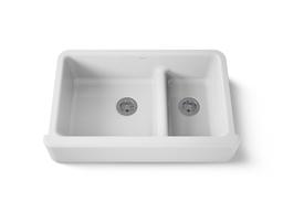 Kohler Whitehaven Farmhouse Sink | 35-3/4 Inch | Smart Divide Double Bowl | 36 Inch Min Cabinet - White - image 1