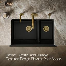 Whitehaven Smart Divide 35-3/4'' undermount double-bowl farmhouse kitchen sink - Black - image 4