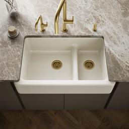 Whitehaven Smart Divide 35-3/4'' undermount double-bowl farmhouse kitchen sink - Biscuit - image 2