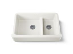 Whitehaven Smart Divide 35-3/4'' undermount double-bowl farmhouse kitchen sink - Biscuit - image 1