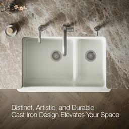 Whitehaven Smart Divide 35-3/4'' undermount double-bowl farmhouse kitchen sink - Dune - image 4