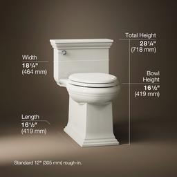 Memoirs Stately One-piece compact elongated toilet with skirted trapway, 1.28 gpf - image 3