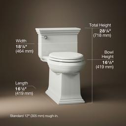 Memoirs Stately One-piece compact elongated toilet with skirted trapway, 1.28 gpf - image 3