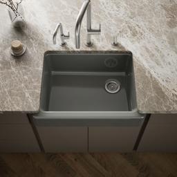 Kohler Whitehaven Farmhouse Sink | 29-1/2 Inch | Single Bowl | Short Apron - Thunder Grey - image 2