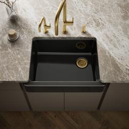 Kohler Whitehaven Farmhouse Sink | 29-1/2 Inch | Single Bowl | Short Apron - Black - image 2