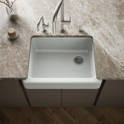 Kohler Whitehaven Farmhouse Sink | 29-1/2 Inch | Single Bowl | Short Apron - Ice Grey - image 2