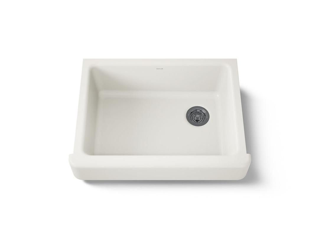 Kohler Whitehaven Farmhouse Sink | 29-1/2 Inch | Single Bowl | Short Apron - Biscuit by Kohler