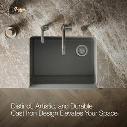 Kohler Whitehaven Farmhouse Sink | 29-3/4 Inch | Single Bowl | Tall Apron - Thunder Grey - image 4