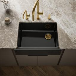Kohler Whitehaven Farmhouse Sink | 29-3/4 Inch | Single Bowl | Tall Apron - Black - image 2