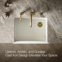 Kohler Whitehaven Farmhouse Sink | 29-3/4 Inch | Single Bowl | Tall Apron - Biscuit - image 4