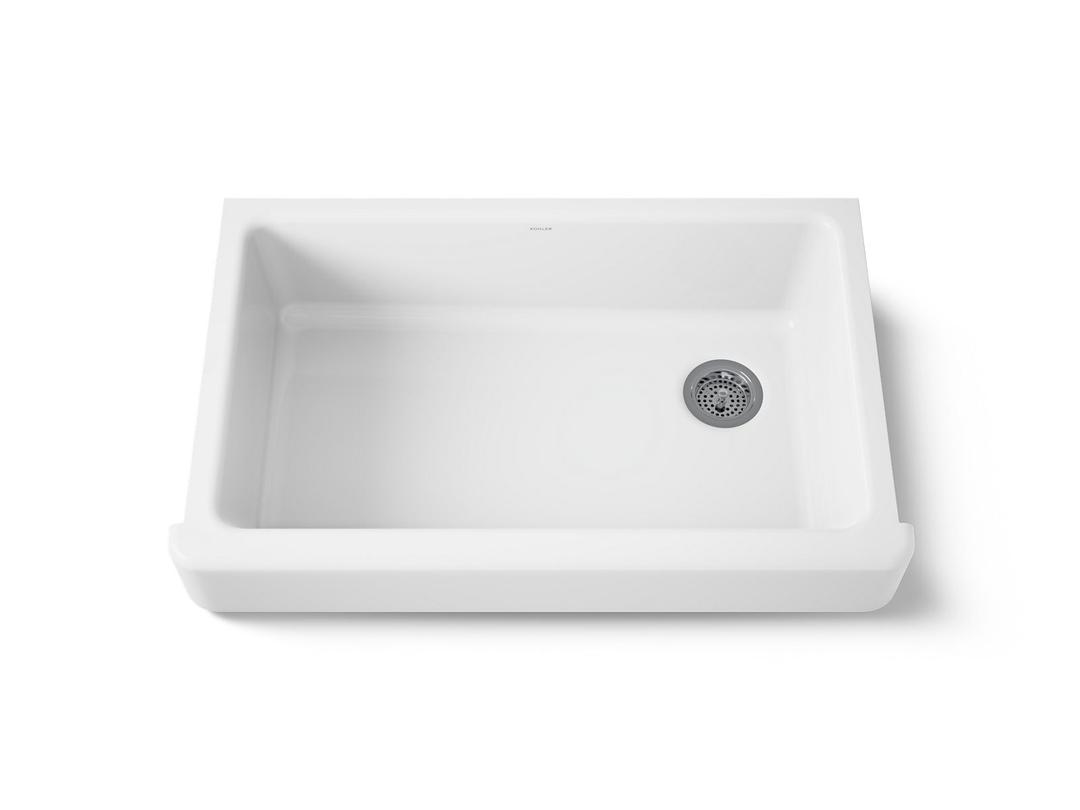 Kohler Whitehaven Farmhouse Sink | 35-1/2 Inch | Single Bowl | Short Apron - White by Kohler