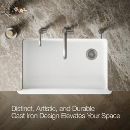 Kohler Whitehaven Farmhouse Sink | 35-1/2 Inch | Single Bowl | Short Apron - White - image 4