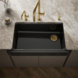 Kohler Whitehaven Farmhouse Sink | 35-1/2 Inch | Single Bowl | Short Apron - Black - image 2