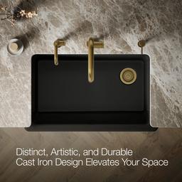 Kohler Whitehaven Farmhouse Sink | 35-1/2 Inch | Single Bowl | Short Apron - Black - image 4