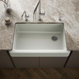 Kohler Whitehaven Farmhouse Sink | 35-1/2 Inch | Single Bowl | Short Apron - Sea Salt - image 2