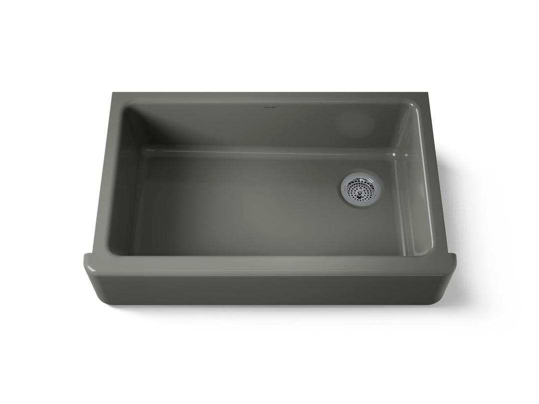 Kohler Whitehaven Farmhouse Sink | 35-3/4 Inch | Single Bowl | 36 Inch Min Cabinet - Thunder Grey by Kohler
