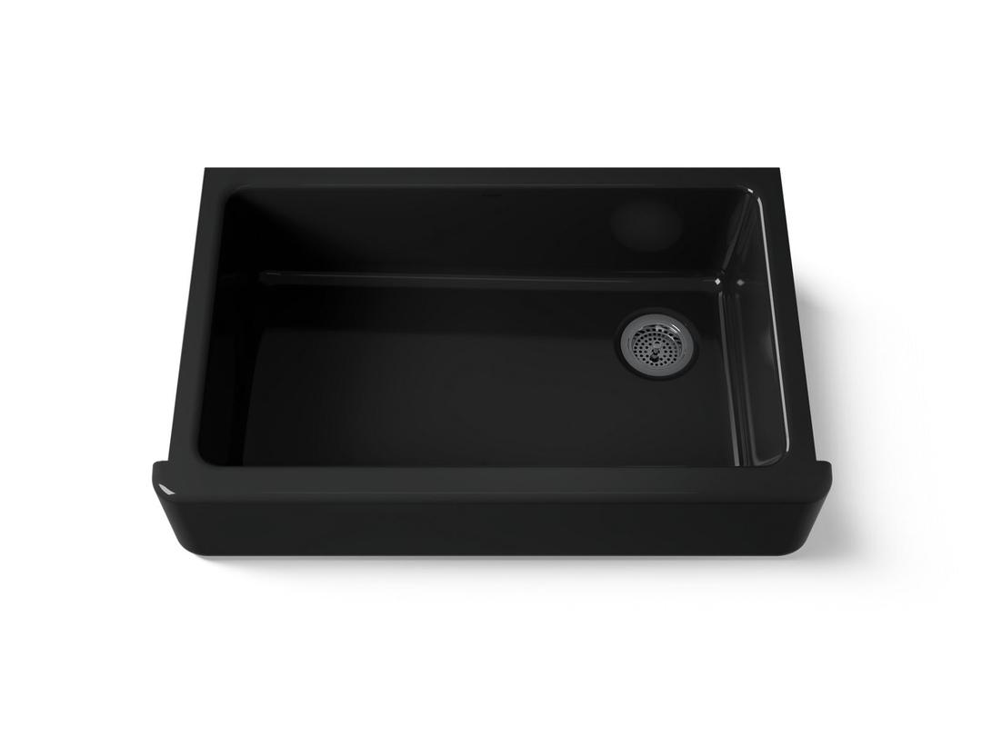 Kohler Whitehaven Farmhouse Sink | 35-3/4 Inch | Single Bowl | 36 Inch Min Cabinet - Black by Kohler