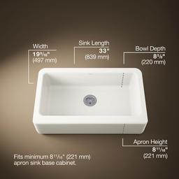 Dickinson 33'' undermount single-bowl farmhouse kitchen sink - image 3
