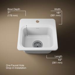 NorthlandE 15'' top-mount single-bowl bar sink - image 3