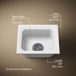 NorthlandE 15'' undermount single-bowl bar sink - image 3