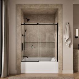 ComposedE 62'' H sliding bath door with 3/8''-thick glass - image 4