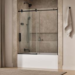 ComposedE 62'' H sliding bath door with 3/8''-thick glass - image 2