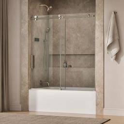 ComposedE 62'' H sliding bath door with 3/8''-thick glass - image 2