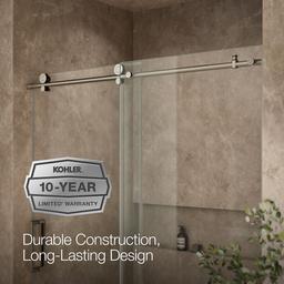 ComposedE 62'' H sliding bath door with 3/8''-thick glass - image 10