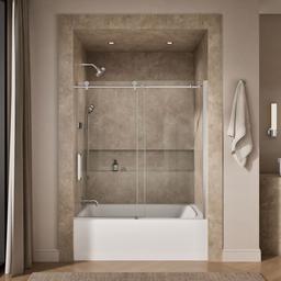 ComposedE 62'' H sliding bath door with 3/8''-thick glass - image 4