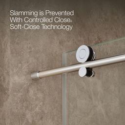 ComposedE 62'' H sliding bath door with 3/8''-thick glass - image 6